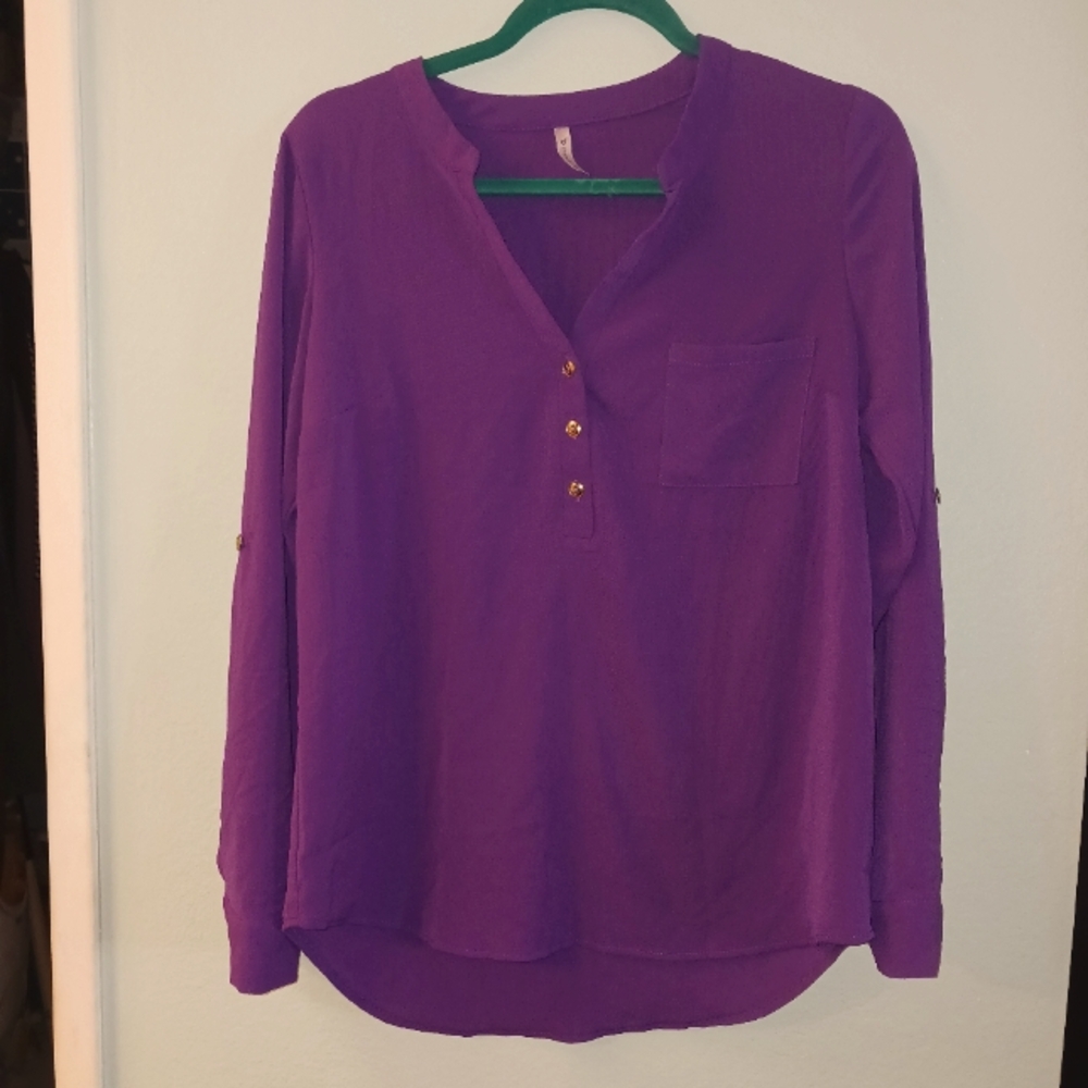 Purple dna couture Long Sleeve Blouse | Size M